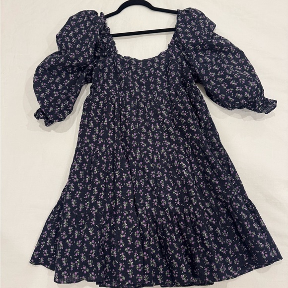 Storia Navy and Purple Floral Casual Dress - Picture 4 of 4